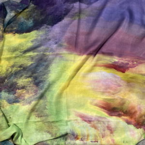 Lime And Purple Abstract Print Rainbow Scarf