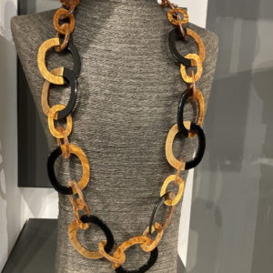 Black And Caramel Link Necklace