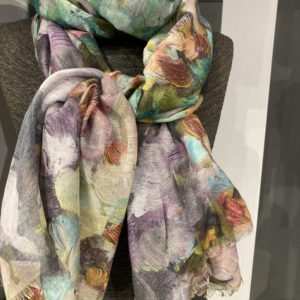 Multi Coloured Abstract Floral Print Scarf