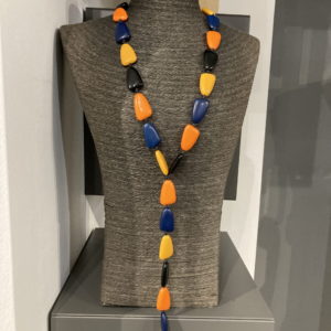 Multi Coloured Bead Drop Necklace