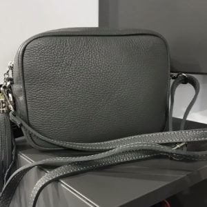 Real Leather Charcoal Grey Bag