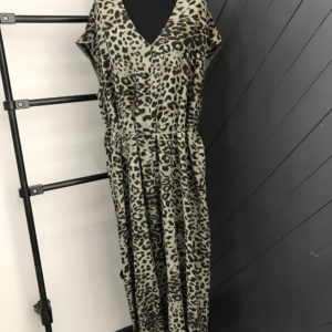 Leopard Print Short Sleeve Jumpsuit