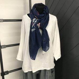 White Top And Scarf Set