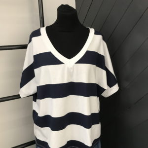 Navy And White Stripe Tee Shirt